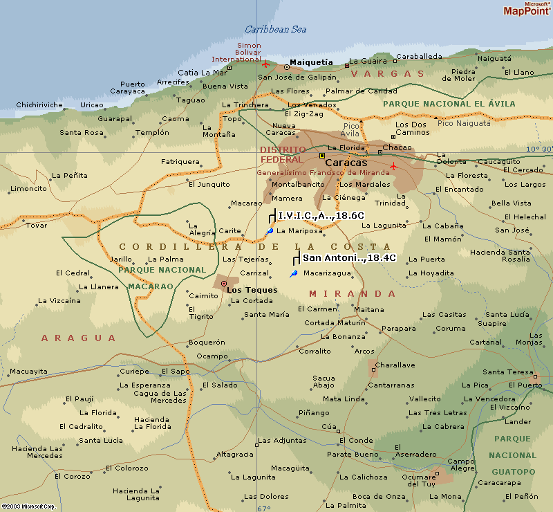 caracas regional map